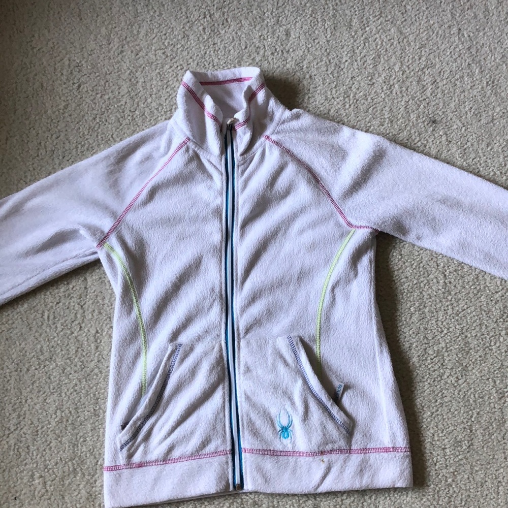 White zip up jacket